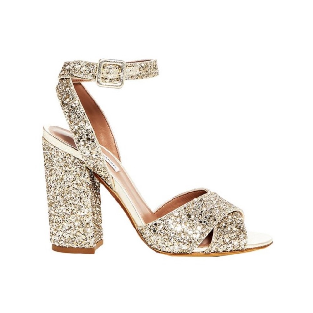 Tabitha Simmons Gold Glitter Heels 39 (8)